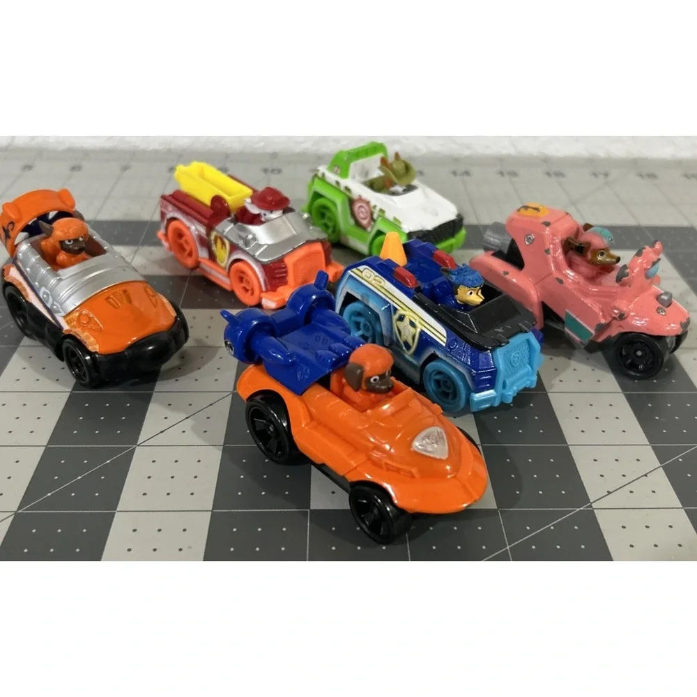 Paw Patrol Mighty Pups Super Paws Set TRUE METAL Car Assortment Lot of 6 toy car